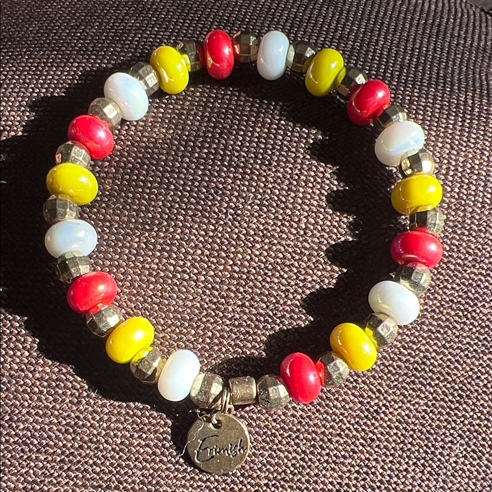 Red, Yellow, White and Gold Erimish bracelet